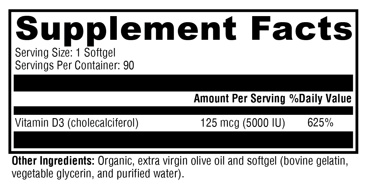 D3 5000 90 Softgels
