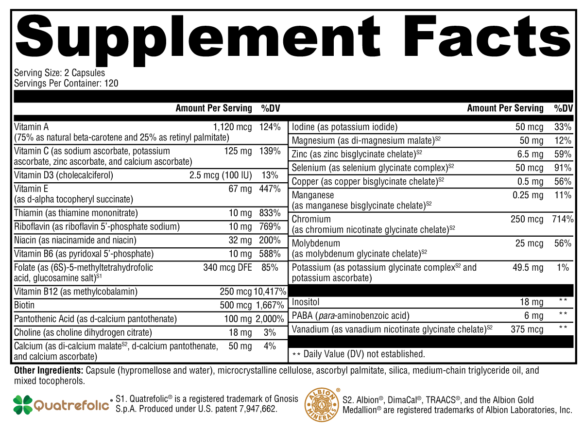 ActivNutrients® without Iron 60 Capsules