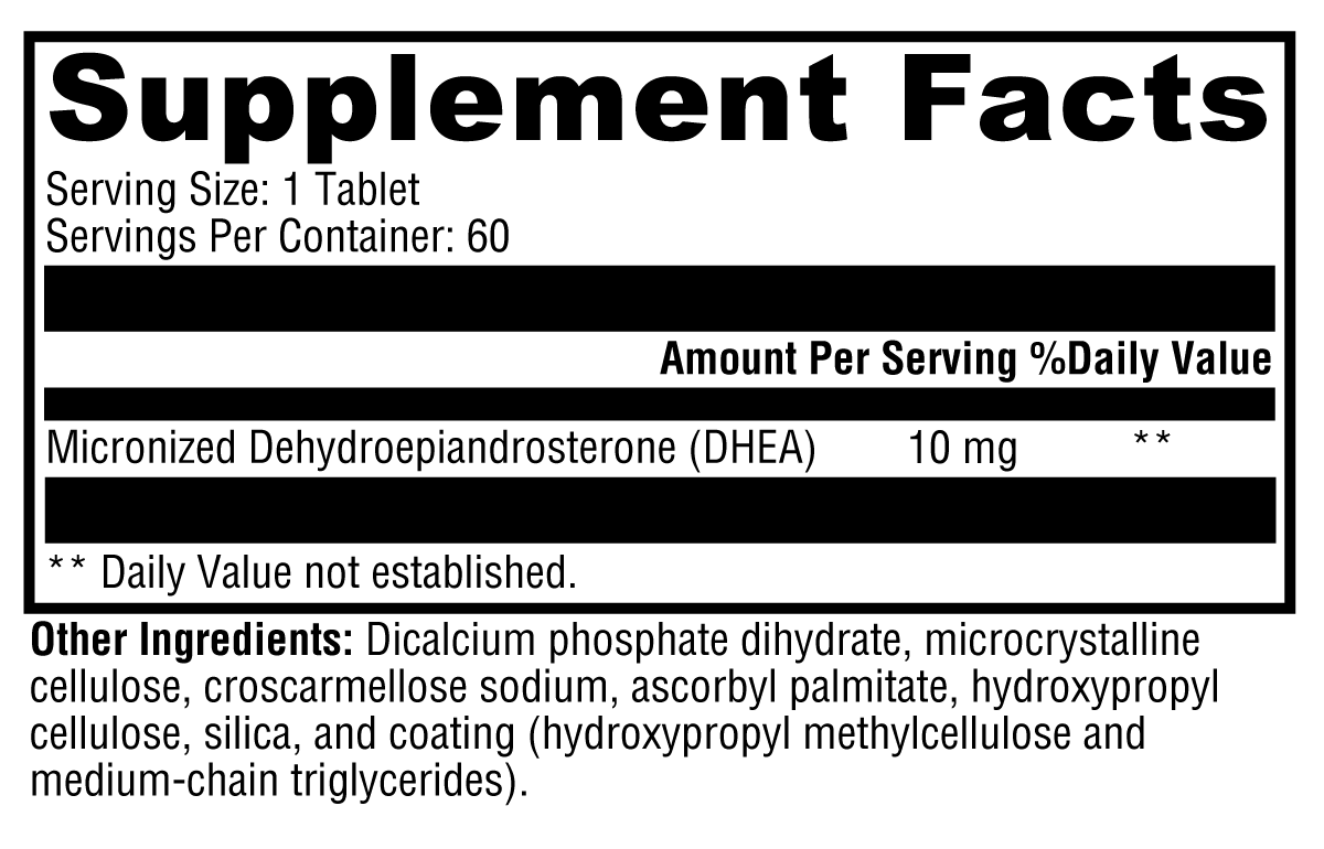 DHEA Micronized 25mg 60 Tablets